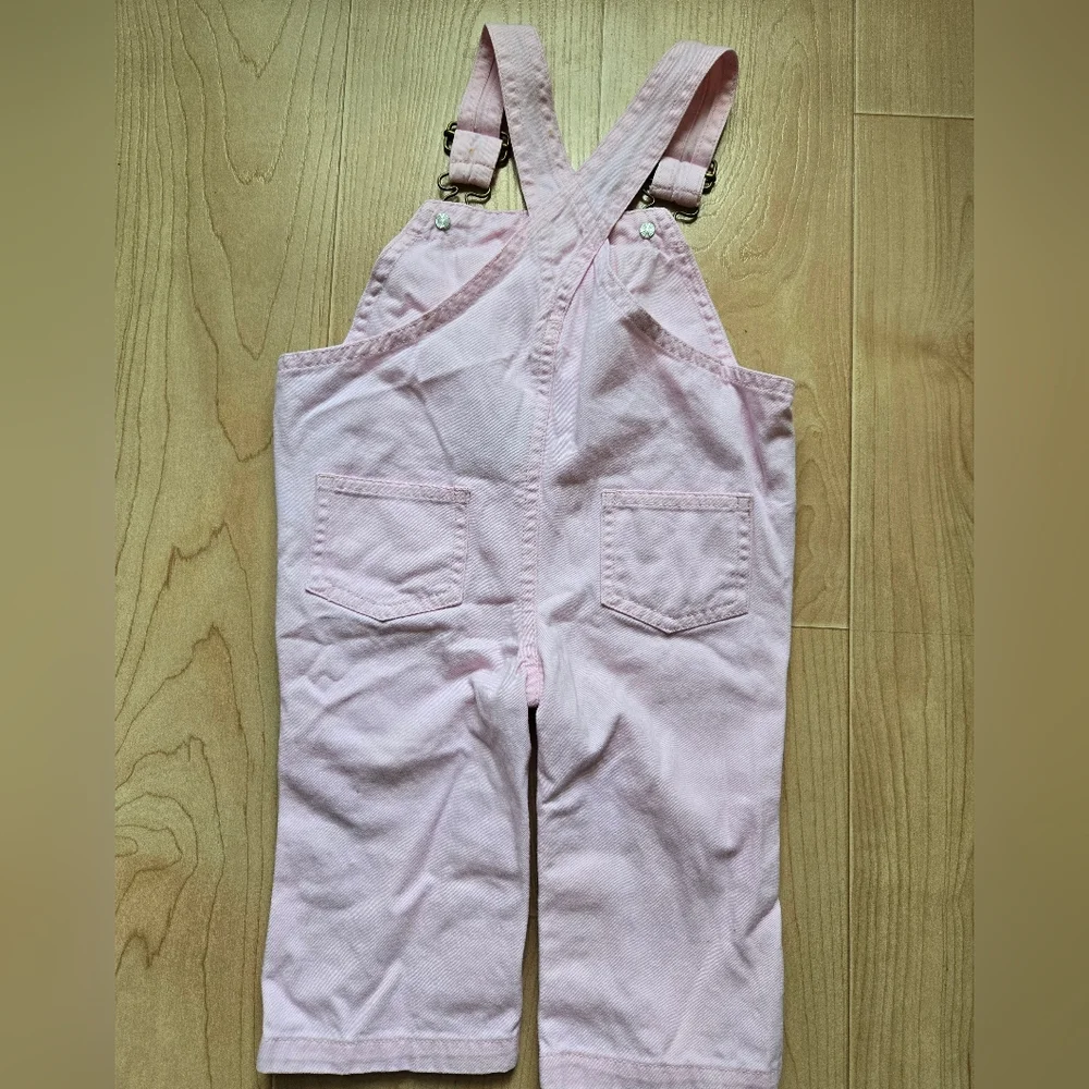 Vintage 1990s Carter's pink embroidered floral overalls